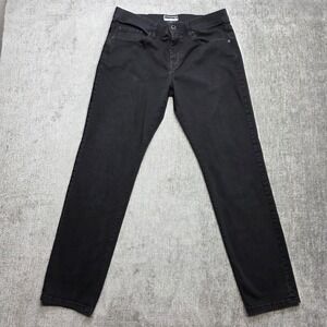 Travis Mathew Mens Black Straight Leg Jeans Size 34 Waist Cotton Blend Casual